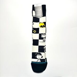 Stance Peanuts Checkered Black and White Socks